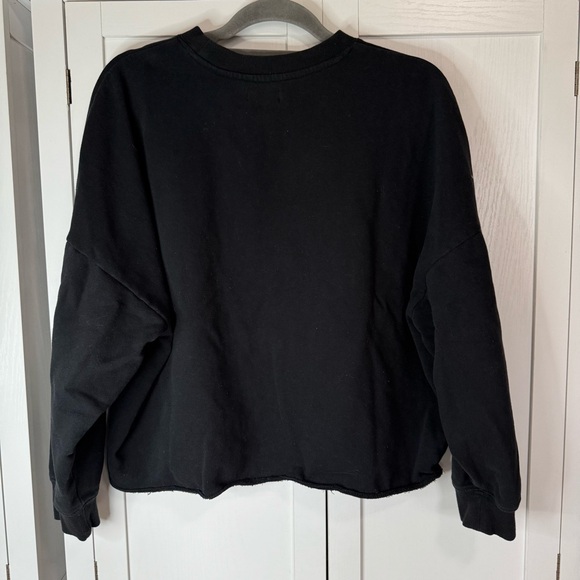 Playboy by PacSun Cropped Black Sweatshirt Womens Small Oversized Drop Shoulder - Picture 7 of 7
